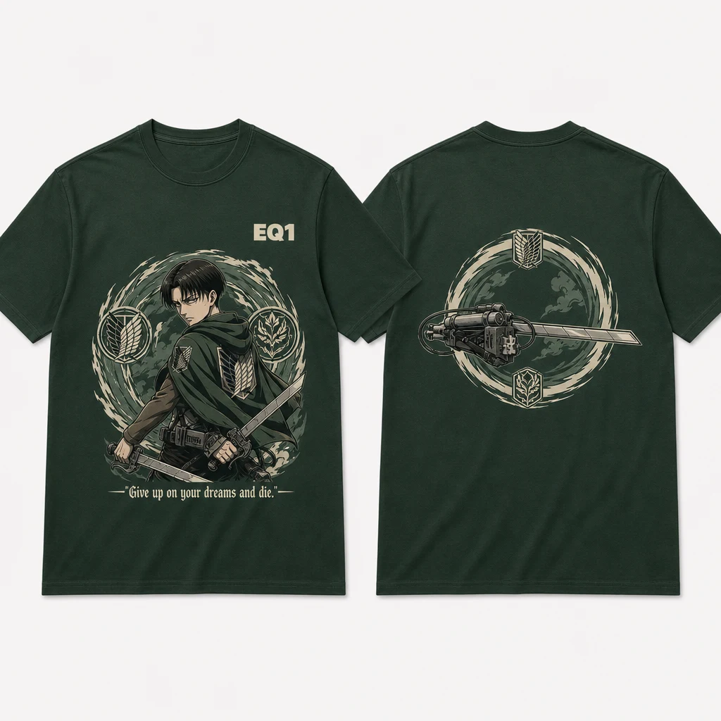 Levi Ackerman Elemental Halo T-shirt — product front and back view