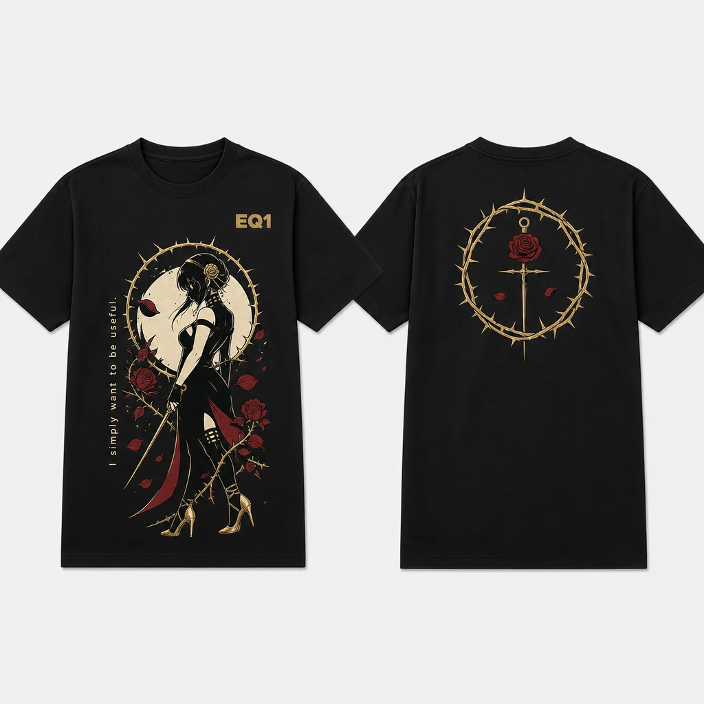 Yor Forger Negative Space T-shirt — product front and back view