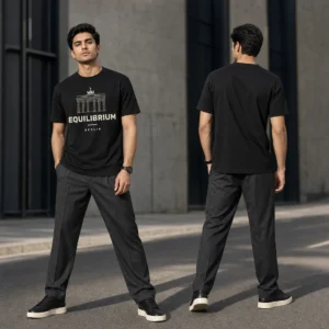 Berlin Brandenburg Frame T-shirt — on-model front and back view