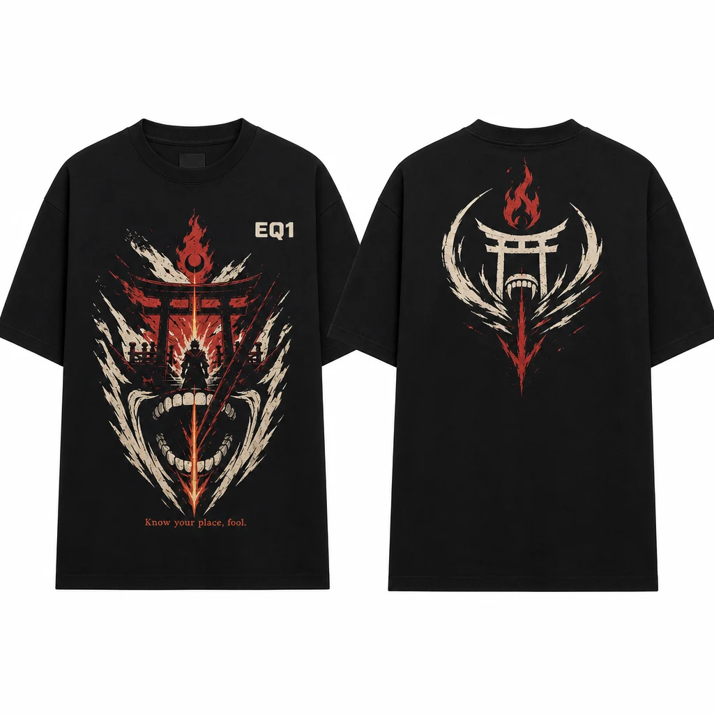 Ryomen Sukuna Negative Space T-shirt — product front and back view