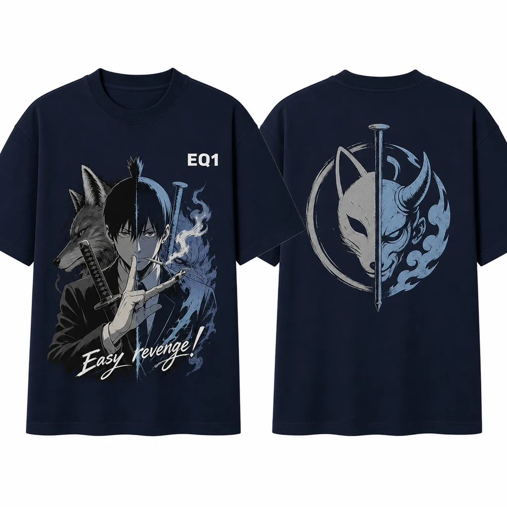 Aki Hayakawa Duality Split T-shirt — product front and back view
