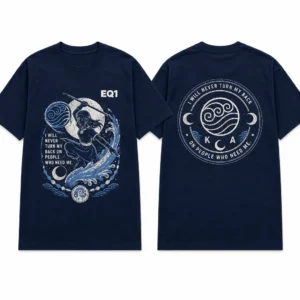 Katara Distressed Stamp T-shirt — product front and back view