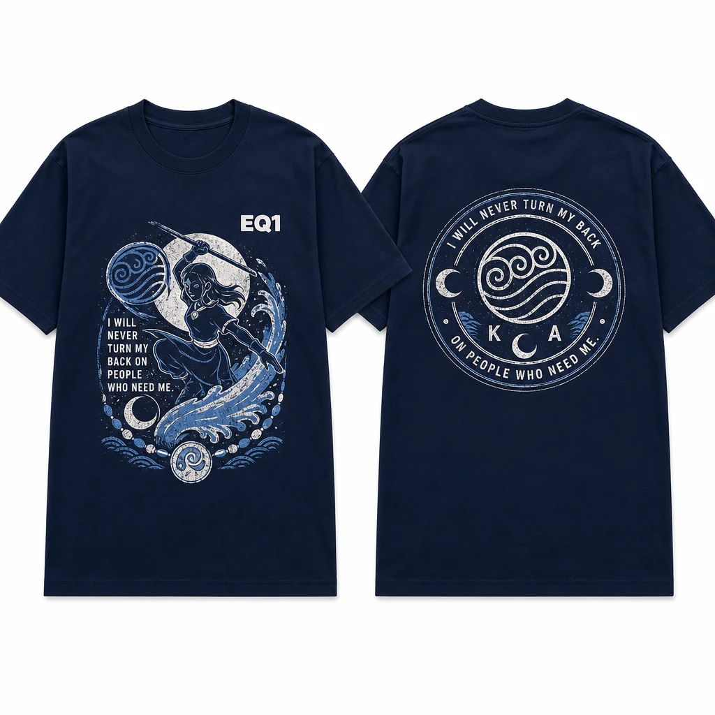 Katara Distressed Stamp T-shirt — product front and back view