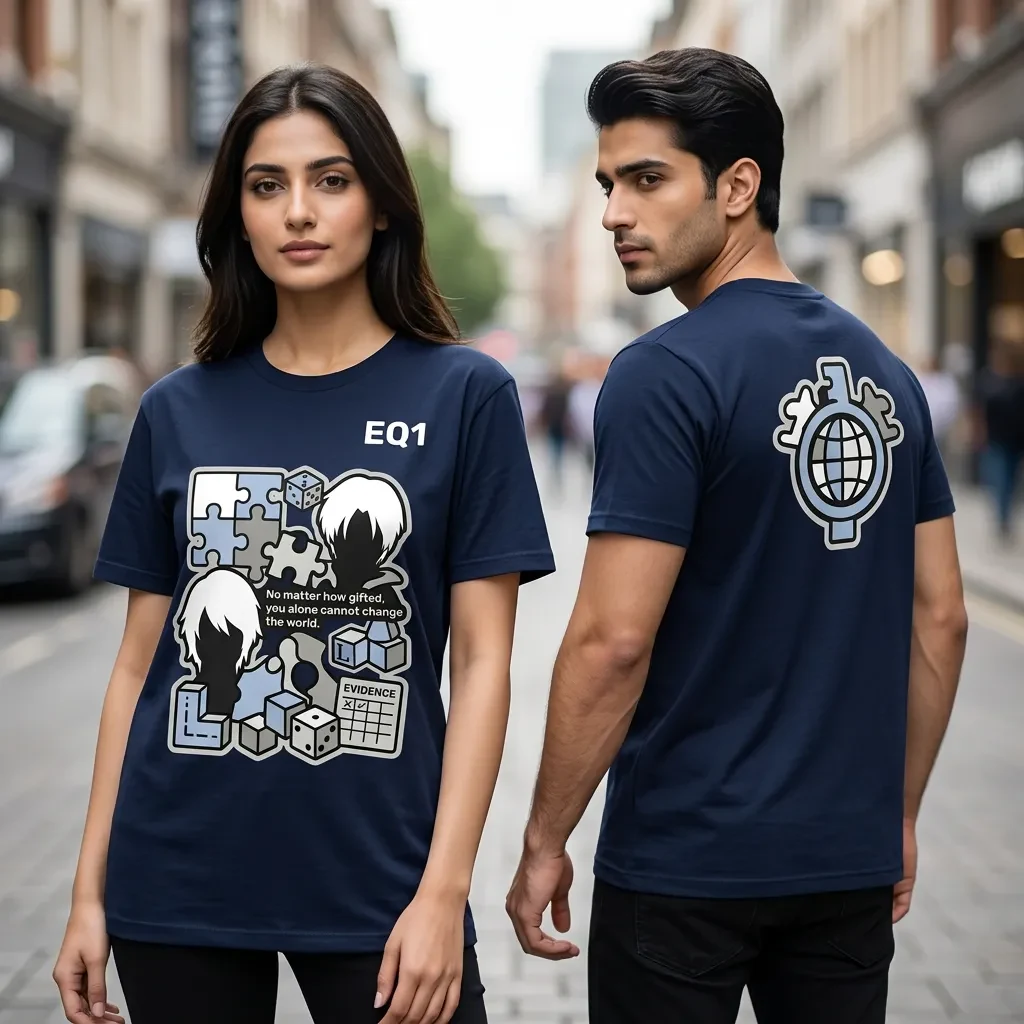 Near Collection Finale T-shirt — on-model front and back view