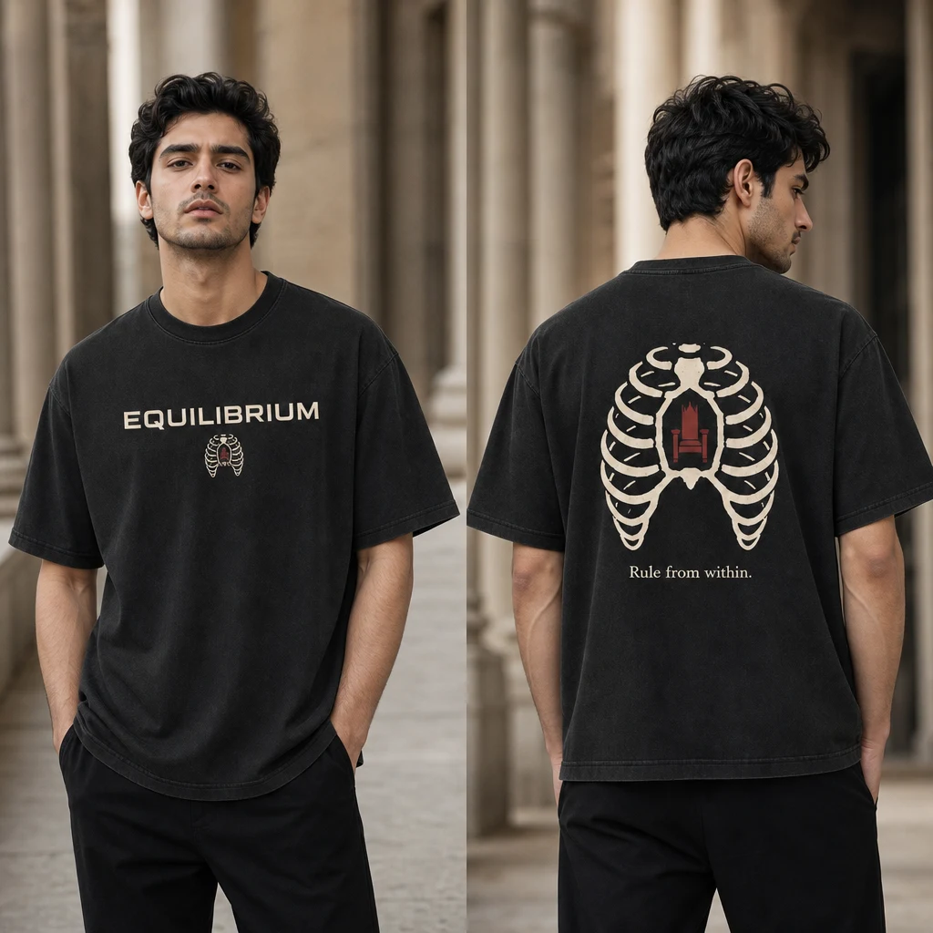 Inner Throne Rule Within T-shirt — on-model front and back view