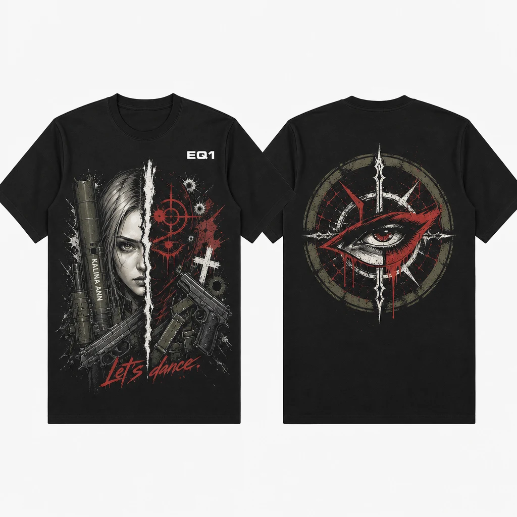Lady Split Portrait T-shirt — product front and back view