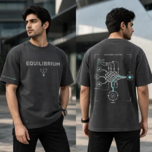 Decision Loom Agentic System T-shirt — on-model front and back view