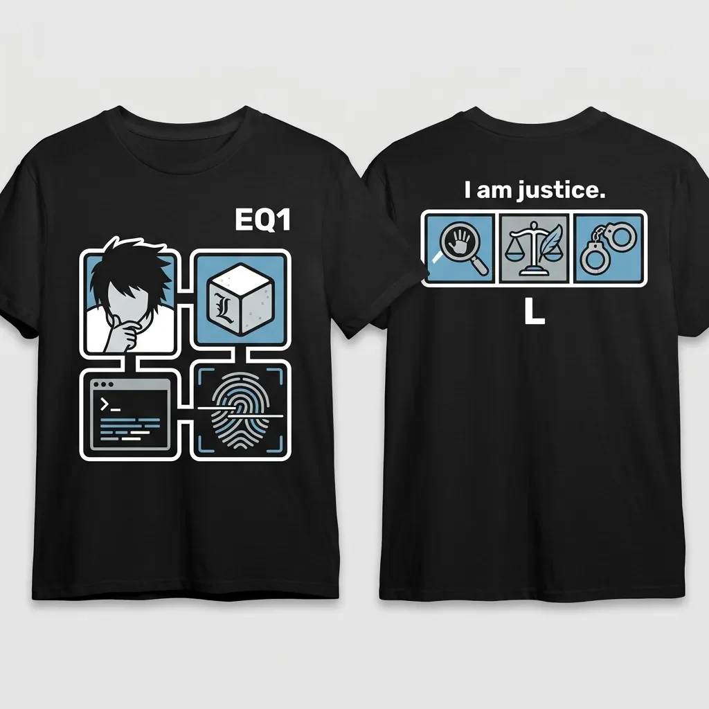 L Emblem Grid T-shirt — product front and back view