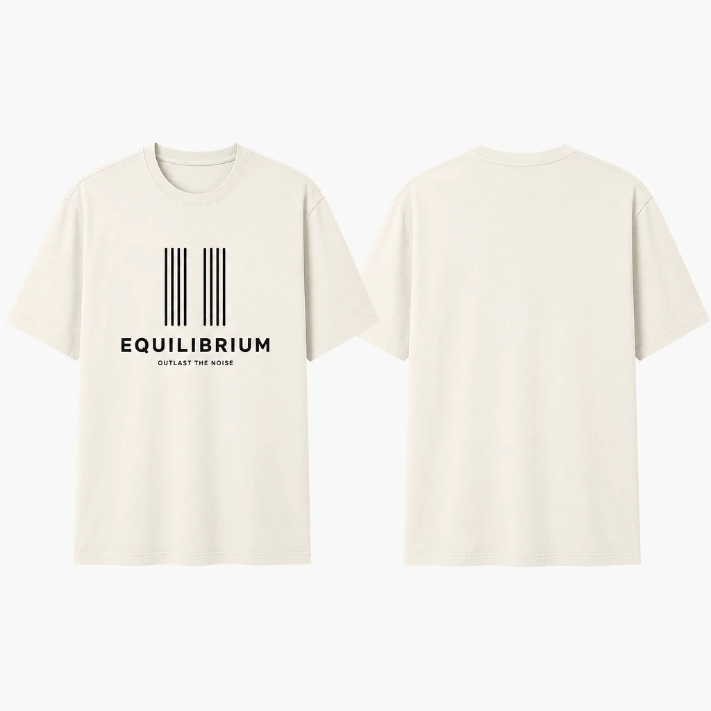 Outlast the Noise Silent Channel T-shirt — product front and back view