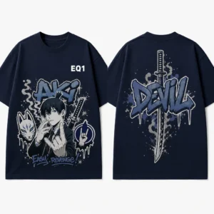 Aki Hayakawa Graffiti Burst T-shirt — product front and back view