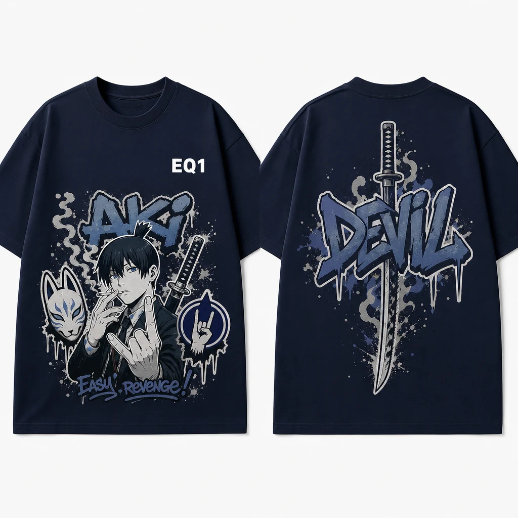 Aki Hayakawa Graffiti Burst T-shirt — product front and back view