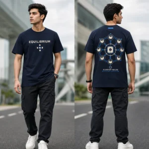 Cluster Mandala Control Plane T-shirt — on-model front and back view