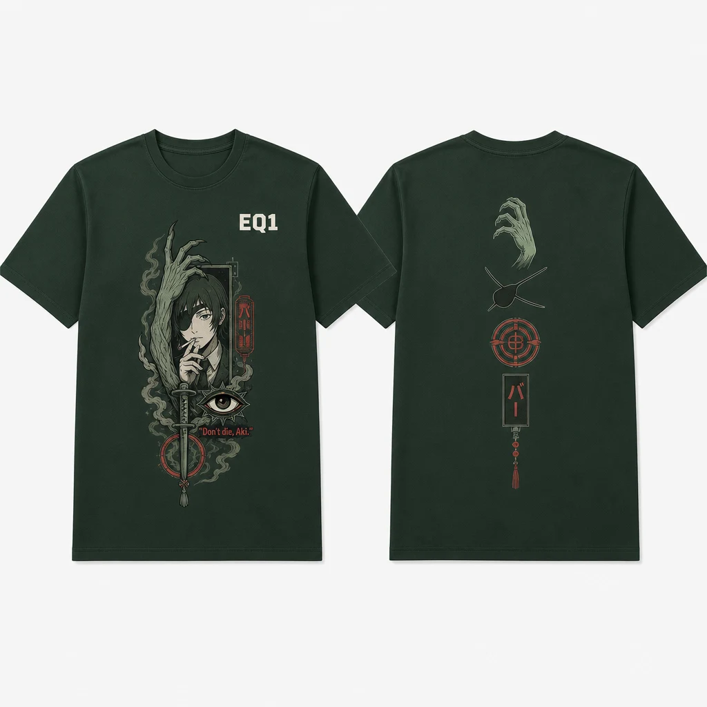 Himeno Symbol Totem T-shirt — product front and back view