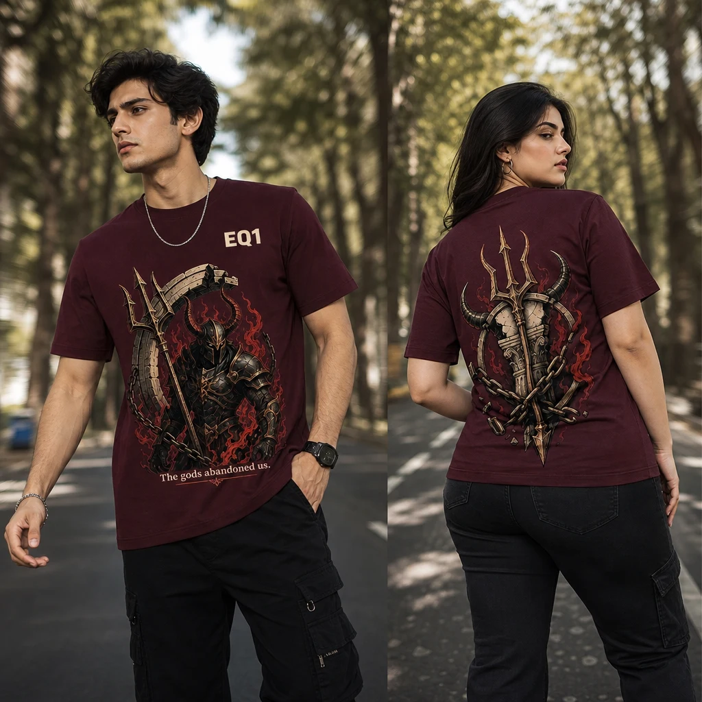 Seraphim Environment Fragment T-shirt — on-model front and back view
